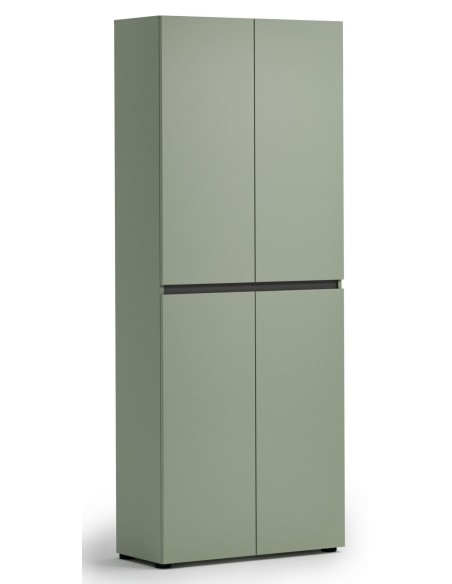 Armadio multiuso/scarpiera 4 ante 10 ripiani Verde salvia laccato opaco