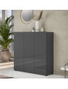 Scarpiera 3 ante 5 + 5 ripiani Antracite laccato lucido