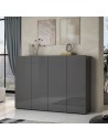 Scarpiera 4 ante 5 + 5 ripiani Antracite laccato lucido