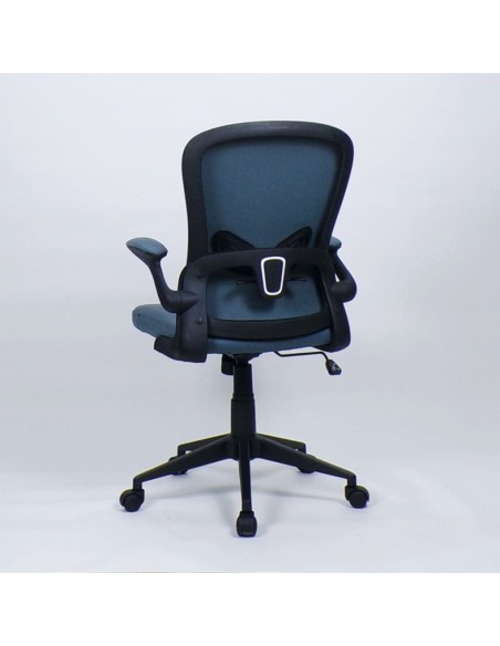 Poltrona Arizona in tessuto avio con braccioli reclinabili