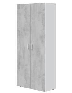 Armadio porta scope Bianco/Cemento 2