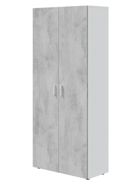 Armadio porta scope Bianco/Cemento