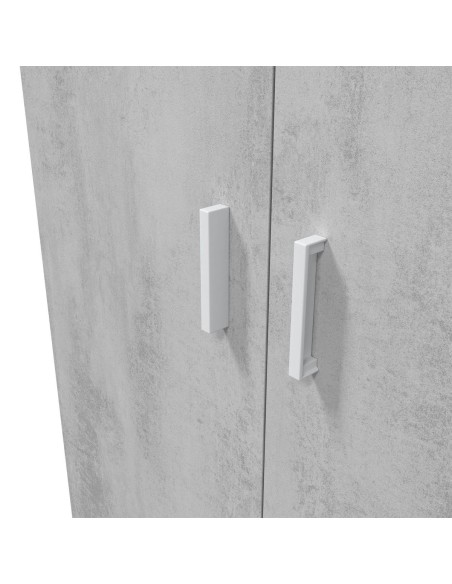 Armadio porta scope Bianco/Cemento