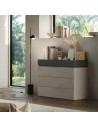 Comò 4  cassetti Cashmere/Antracite  cm 110 x 52 x 102 H