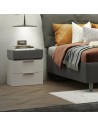 Comodino 3 cassetti Cashmere/Antracite cm 50 x 42 x 62 H