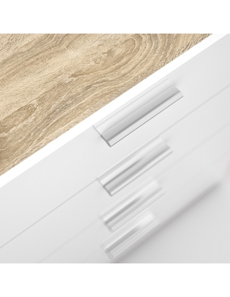 Cassettiera 4 cassetti Rovere / Bianco laccato