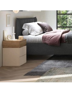 Comodino 3 cassetti Cashmere/Rovere kadiz cm 50 x 42 x 62 H