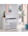 Comò 3 cassetti - 1 vano Bianco lucido cm 110 x 50 x 95 H