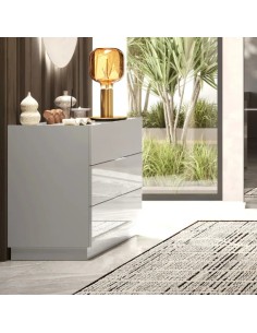 Comò 3 cassetti Bianco lucido cm 110 x 52 x 83 H