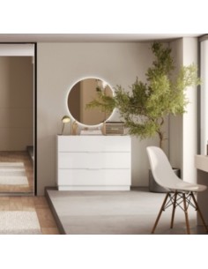 Comò 3 cassetti Bianco lucido cm 110 x 52 x 83 H 2