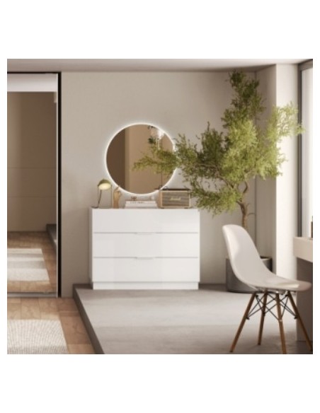Comò 3 cassetti Bianco lucido cm 110 x 52 x 83 H