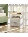 Coppia comodini 2 cassetti - 1 vano Bianco lucido
