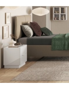 Coppia comodini 2 cassetti Bianco laccato lucido 2