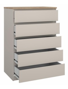 Cassettiera 5 cassetti Maxi profondità Cashmere/Rovere naturale 2