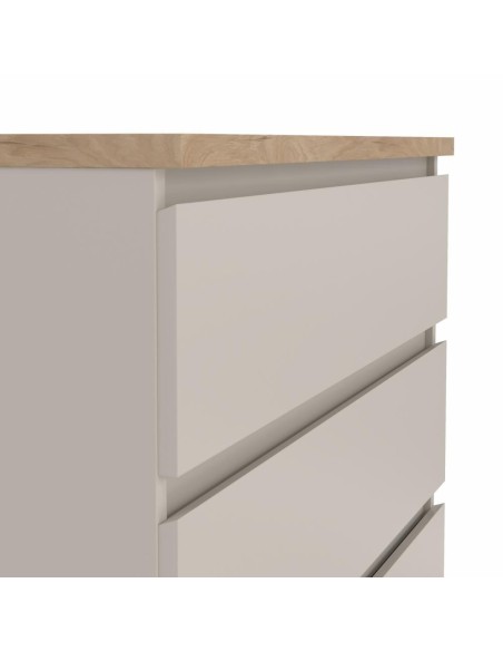 Cassettiera 5 cassetti Maxi profondità Cashmere/Rovere naturale