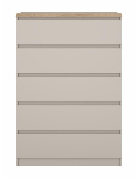 Cassettiera 5 cassetti Maxi profondità Cashmere/Rovere naturale