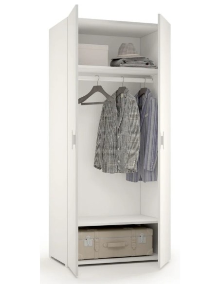 Armadio guardaroba 2 ante Bianco venato opaco