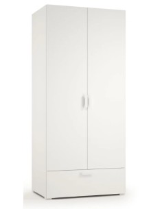 Armadio guardaroba 2 ante - 1 cassetto Bianco venato opaco 2