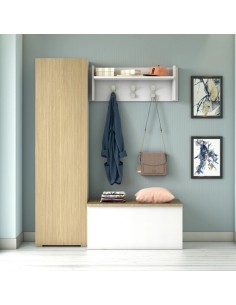 Mobile ingresso completo Bianco venato opaco/rovere cannettato