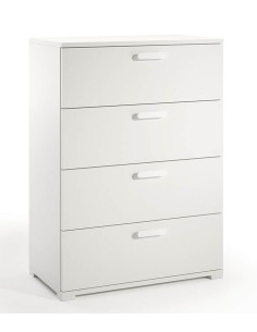 Cassettiera 4 cassetti Bianco venato opaco