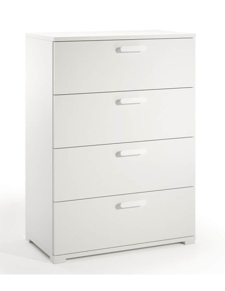 Cassettiera 4 cassetti Bianco venato opaco