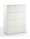 Cassettiera 4 cassetti Bianco venato opaco