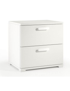 Comodino 2 cassetti Bianco venato opaco 2