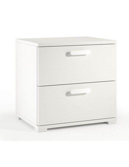 Comodino 2 cassetti Bianco venato opaco