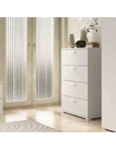 Cassettiera 4 cassetti Bianco venato opaco 2