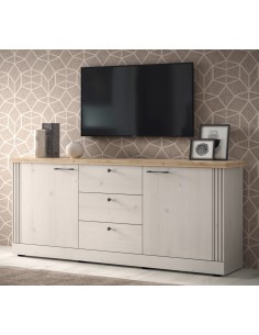 Madia 2 ante - 3 cassetti Rovere meringa/Rovere kadiz