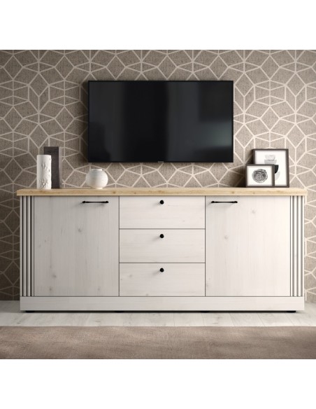 Madia 2 ante - 3 cassetti Rovere meringa/Rovere kadiz