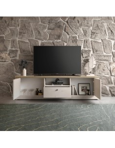 Porta TV 2 ante - 1 cassetto - 1 vano Rovere meringa/Rovere kadiz 2