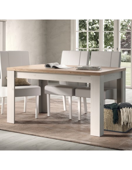 Tavolo soggiorno allungabile Rovere meringa/Rovere kadiz