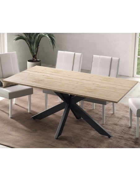 Tavolo fisso con gambe in metallo Rovere kadiz