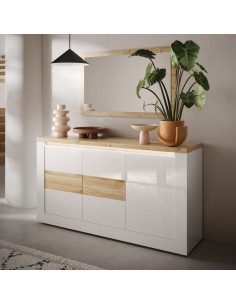 Madia 3 ante Capri Bianco laccato/Rovere kadiz