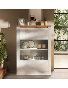 Vetrina 2 ante Capri Bianco laccato/Rovere kadiz 2