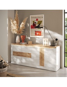 Madia 4 ante Capri Bianco laccato/Rovere kadiz