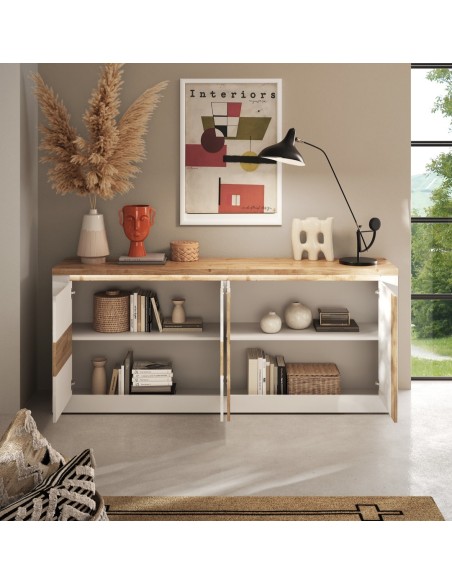 Madia 4 ante Capri Bianco laccato/Rovere kadiz