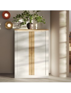 Madia 2 ante alta Capri Bianco laccato/Rovere kadiz