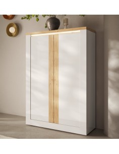 Madia 2 ante alta Capri Bianco laccato/Rovere kadiz 2