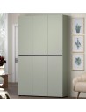 Armadio multiuso/scarpiera Maxi 6 ante 10 + 10 ripiani Verde salvia laccato opaco