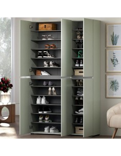 Armadio multiuso/scarpiera Maxi 6 ante 10 + 10 ripiani Verde salvia laccato opaco 2