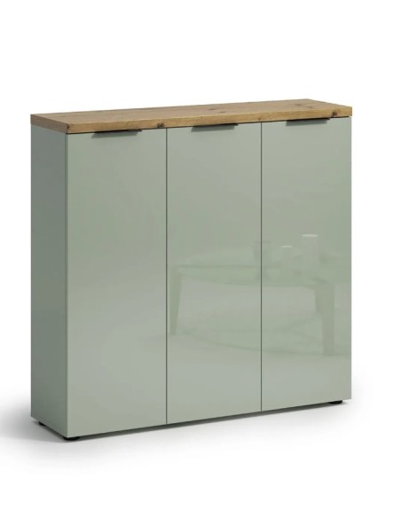 Scarpiera ingresso 3 ante Verde salvia/Rovere castagno