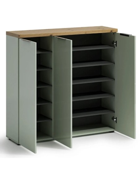 Scarpiera ingresso 3 ante Verde salvia/Rovere castagno