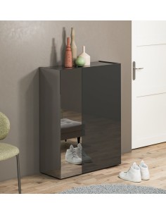 Scarpiera Tanko ingresso 1 anta a specchio Antracite lucido