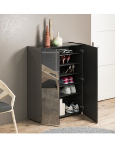 Scarpiera Tanko ingresso 1 anta a specchio Antracite lucido 2