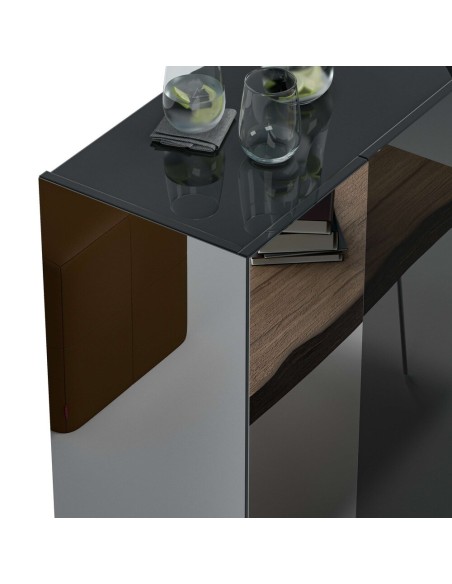 Scarpiera Tanko ingresso 1 anta a specchio Antracite lucido