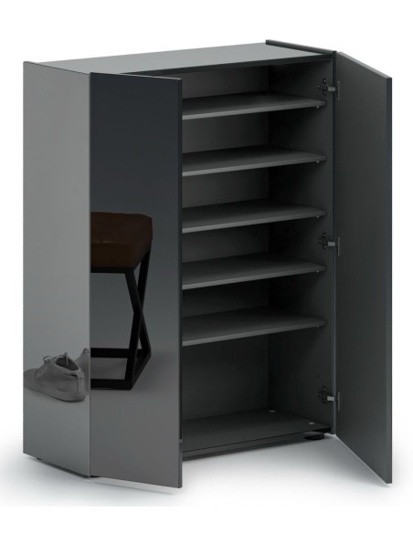 Scarpiera Tanko ingresso 1 anta a specchio Antracite lucido