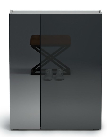 Scarpiera Tanko ingresso 1 anta a specchio Antracite lucido