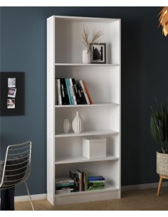 Libreria Basic alta larga Bianco opaco